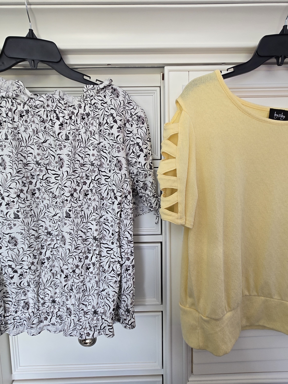 INC International Concepts White floral Top And BYBY Yellow Top